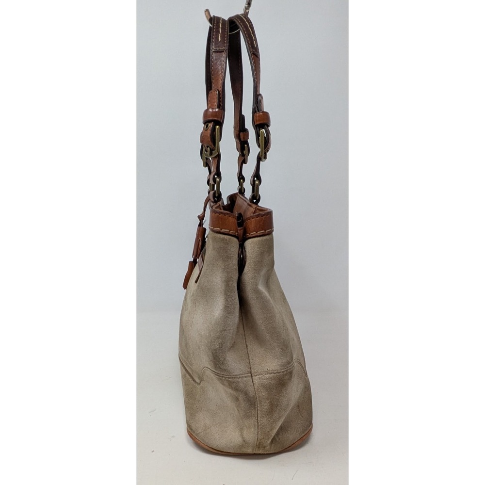 Vintage Coach 7476 Hampton Suede Tassel Satchel Bag Purse Camel Tan -*READ* - Picture 3 of 16